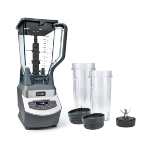 Ninja BL660 Professional Countertop Blender with 1100-Watt Base, 72 Oz Total Crushing Pitcher and (2) 16 Oz Cups for Frozen Drinks and Smoothies, Gray